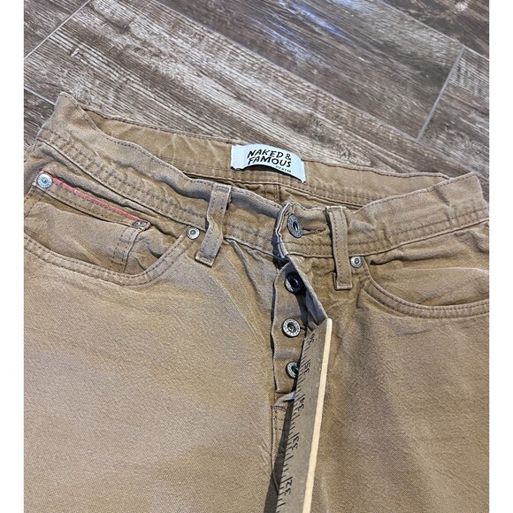 Naked & Famous Denim Weird Guy Pants Mens 29 (29x32) Brown Duck Canvas Selvedge - Picture 8 of 16